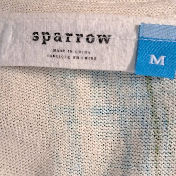 Anthropologie Sparrow Revolution Blue Green Open Front Cascade Cardigan Medium - Picture 4 of 4